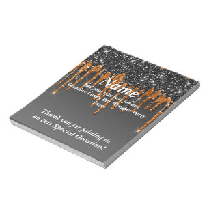 Dripping Glitter Candy Bar Wrapper Party Favours Notepad
