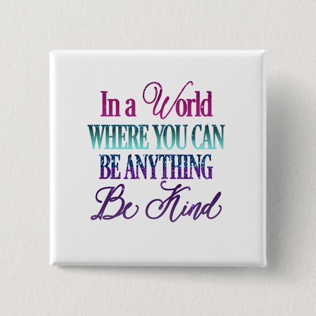 Dripping Glitter Inspirational Quote Button (Front)