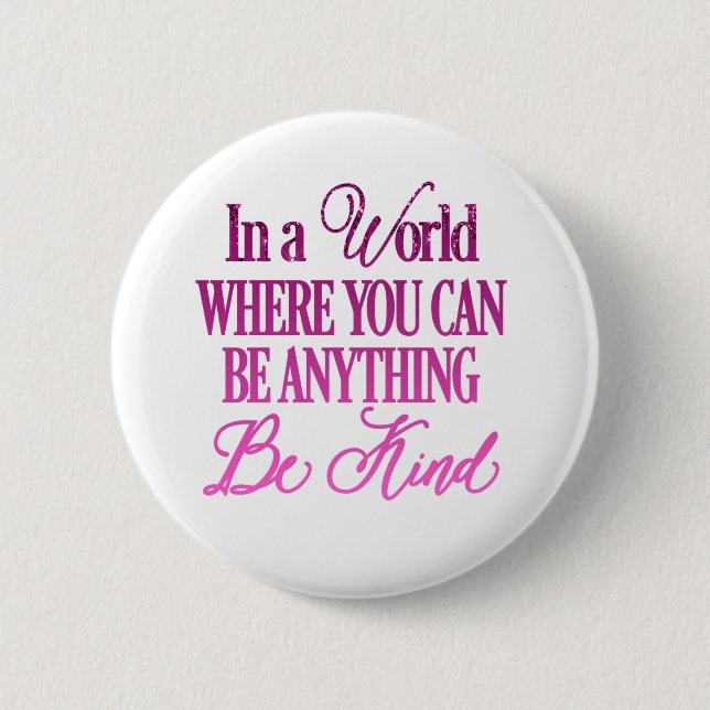 Dripping Glitter Inspirational Quote Button (Front)