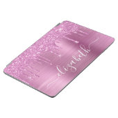 Dripping Glitter Monogram Pink iPad Air Cover (Side)