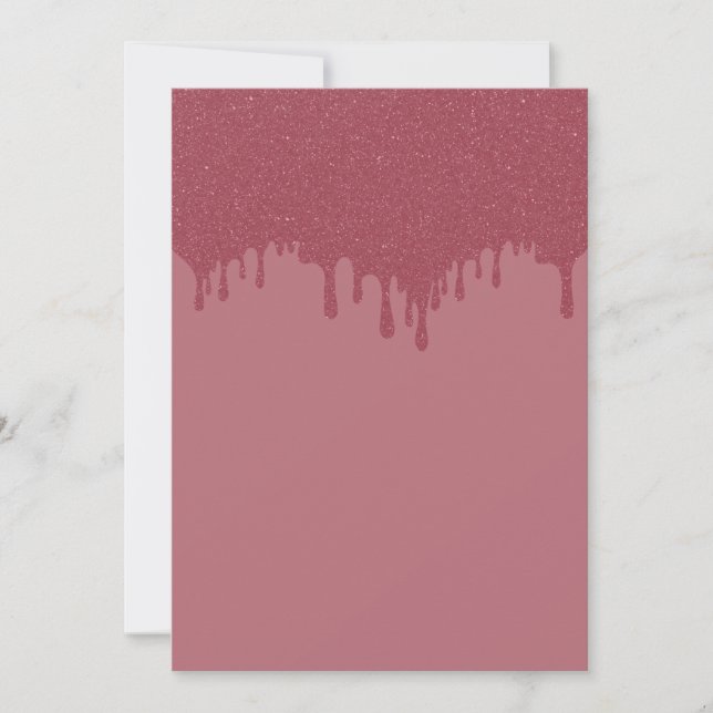 Dripping Glitter Rose Gold Invitation Custom (Front)