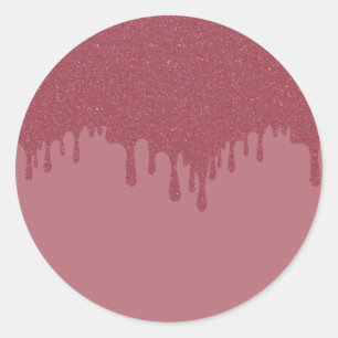 Dripping Glitter Rose Gold Sticker – Customisable