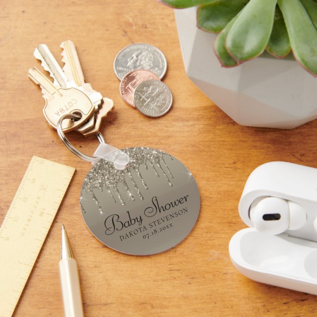 Dripping Gold Glitter | Champagne Melt Shower Key Ring (Desk)