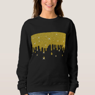 Dripping Gold Glitter Effect & Sparkles Sweatshirt