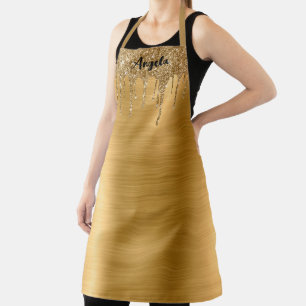 Dripping Gold Glitter Glam Personalised L Apron