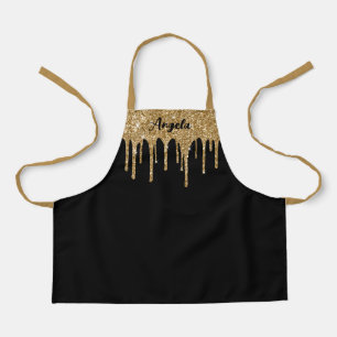 Dripping Gold Glitter Glam Personalised S Apron