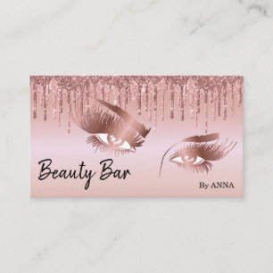 Dripping Gold Long Lash Eyes Makeup Artist Business Card