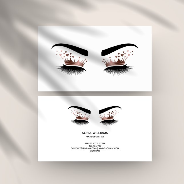 Dripping Gold Makeup artist Crown Eye Lashes Business Card (Creator Uploaded)