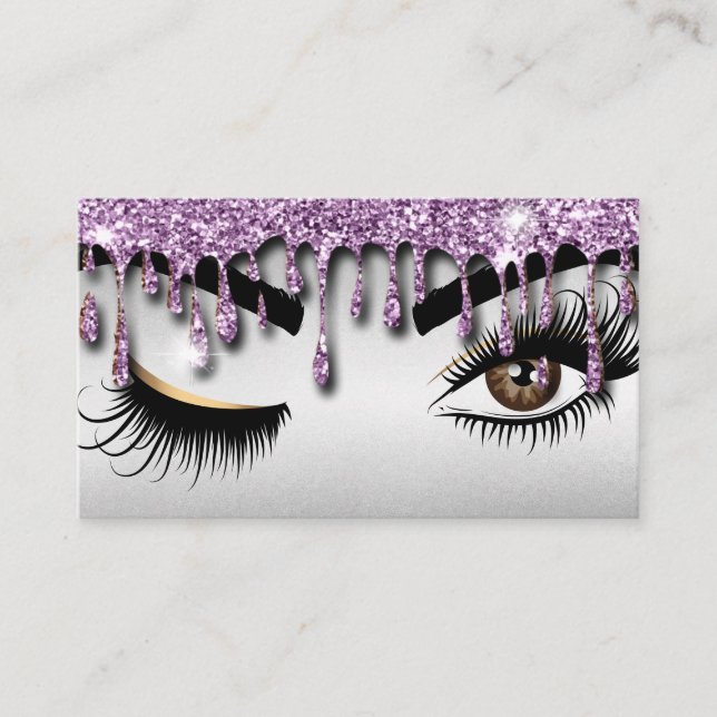 Dripping Gold Makeup artist Wink Eye Lashes Business Card (Front)