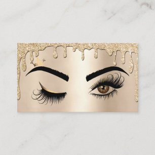 Dripping Gold Makeup Wink Eye Beauty Salon Lash Business Card