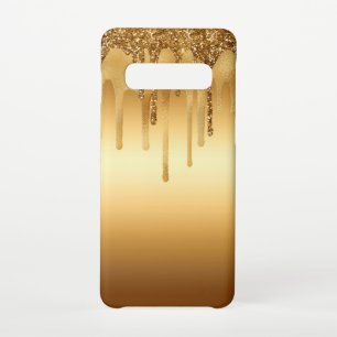 Dripping Gold Paint Glitter Accents Sparkly Art Samsung Galaxy Case