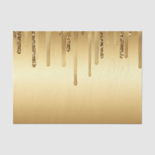 Dripping Gold Paint Glitter Accents Sparkly Tissue Paper