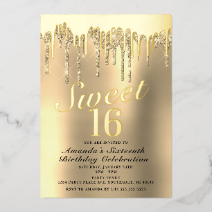 Dripping Gold Sweet 16 Birthday Real
