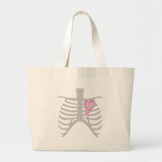 Dripping Heart in Ribcage Large Tote Bag