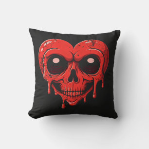 Dripping Heart Skull - Gothic Valentine's Day Art Cushion
