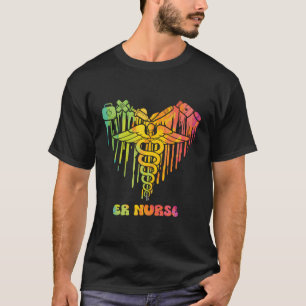 Dripping Heart Watercolor Er Nurse Emergency Room T-Shirt