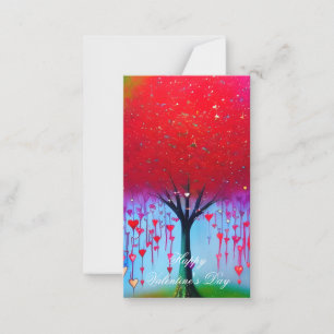 Dripping hearts tree kids valentine card