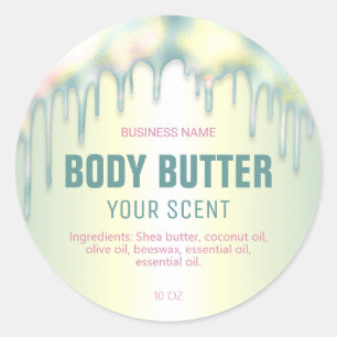 Dripping Holographic Body Butter Labels