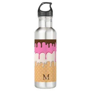 Dripping Ice Cream Waffle Cone Monogram  710 Ml Water Bottle