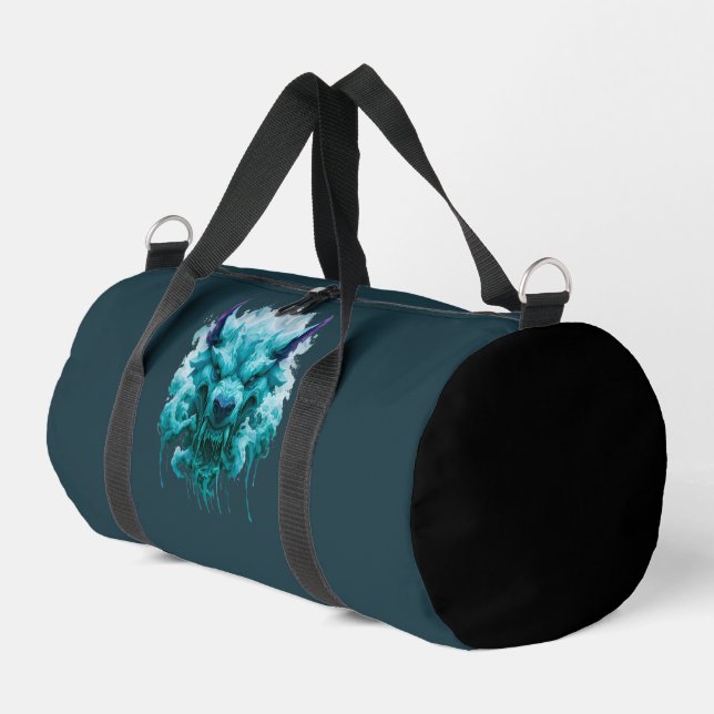 Dripping Ice Wolf Duffel Bag (Left Corner)