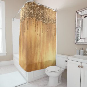 Dripping in Gold Honey Glitter Pretty Drips Shower Curtain