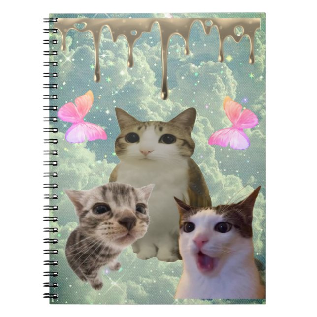 dripping in gold meowl notepad notebook (Front)