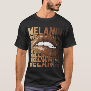 Dripping Lips Black History Queen BHM Melanin T-Shirt