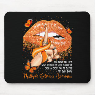 Dripping Lips Butterflies Multiple Sclerosis Aware Mouse Pad