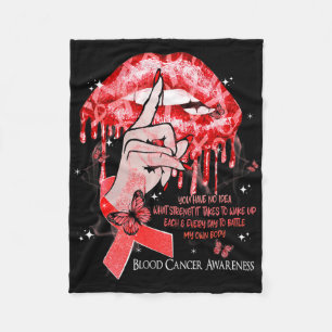 Dripping Lips Butterflies Women Blood Cancer Aware Fleece Blanket