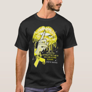 Dripping Lips Butterflies Women Sarcoma Awareness T-Shirt