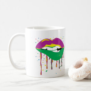 Dripping Lips Mardi Gras  Coffee Mug