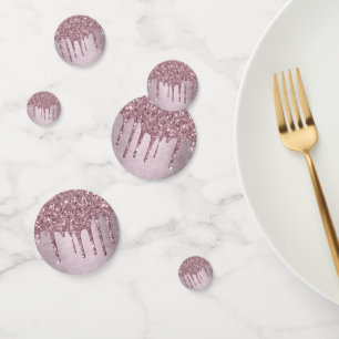 Dripping Mauve Glitter Dusty Pink Melt Shimmer Confetti