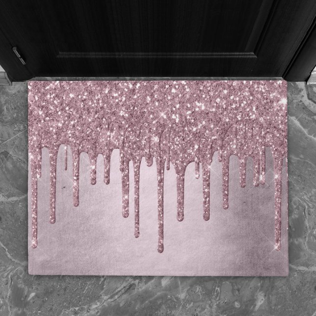 Dripping Mauve Glitter | Dusty Pink Melt Shimmer Doormat (Creator Uploaded)