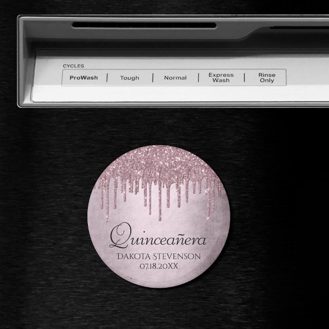 Dripping Mauve Glitter | Dusty Pink Quinceanera Magnet (Creator Uploaded)
