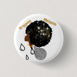 Dripping Melanin 3 Cm Round Badge
