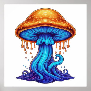 Dripping Mushroom Fantasy Poster