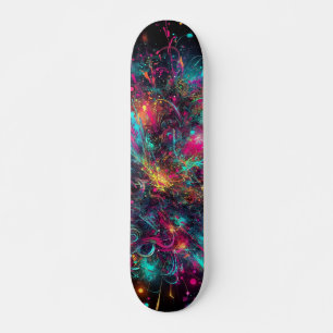 Dripping Neon Paint pattern Skateboard