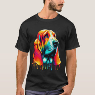 Dripping Paint Art Basset Hound Hush Puppy Dog T-Shirt