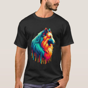 Dripping Paint Art Belgian Sheepdog Shepherd T-Shirt