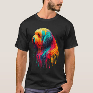 Dripping Paint Art Briard Briards Berger de Brie D T-Shirt