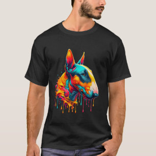 Dripping Paint Art Bull Terrier T-Shirt