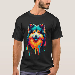 Dripping Paint Art Icelandic Sheepdog T-Shirt