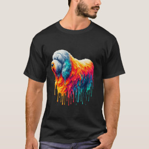 Dripping Paint Art Komondor Hungarian Sheepdog Kom T-Shirt