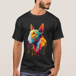 Dripping Paint Art Miniature Bull Terrier Mini Bul T-Shirt
