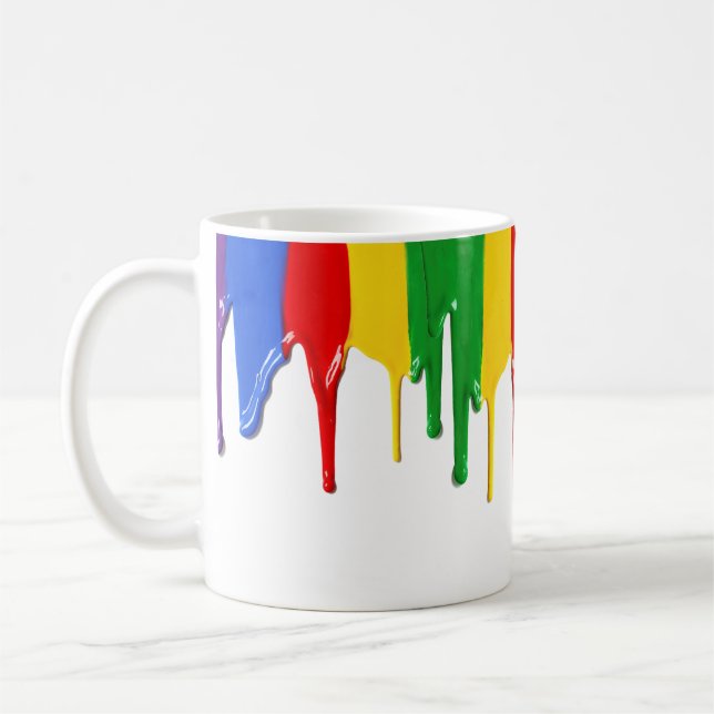 Dripping Paint Modern Art Coffee Mug (Left)