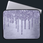 Dripping Purple Glitter | Chic Lavender Icing Pour Laptop Sleeve<br><div class="desc">Gorgeous soft, shabby chic lavender and lilac purple glitter paint drizzle in a feminine melting icing pattern. From the "Icing Drip" collection, this girly texture features a trendy faux metallic slime with an iridescent sparkly sheen that is perfect for any event or everyday to add the a pop of colour...</div>