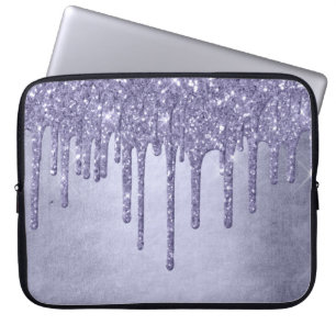 Dripping Purple Glitter   Chic Lavender Icing Pour Laptop Sleeve