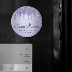 Dripping Purple Glitter Lavender Icing Shower Magnet