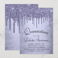 Dripping Purple Glitter | Lavender Quinceanera
