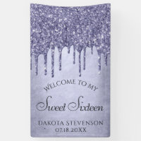 Dripping Purple Glitter | Lavender Sweet Sixteen